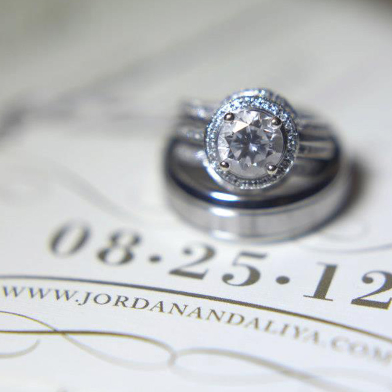 Aliya & Jordan Wedding Invitation Tag design by Jenna Spencer