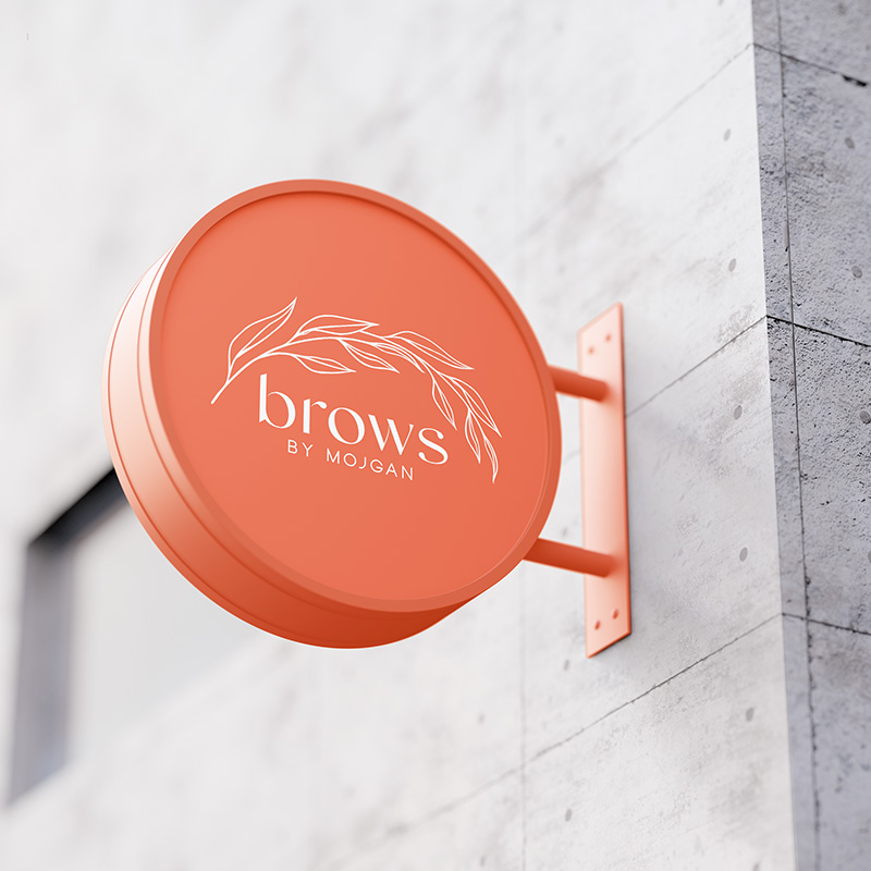 Brows by Mojgan Logo on Signage