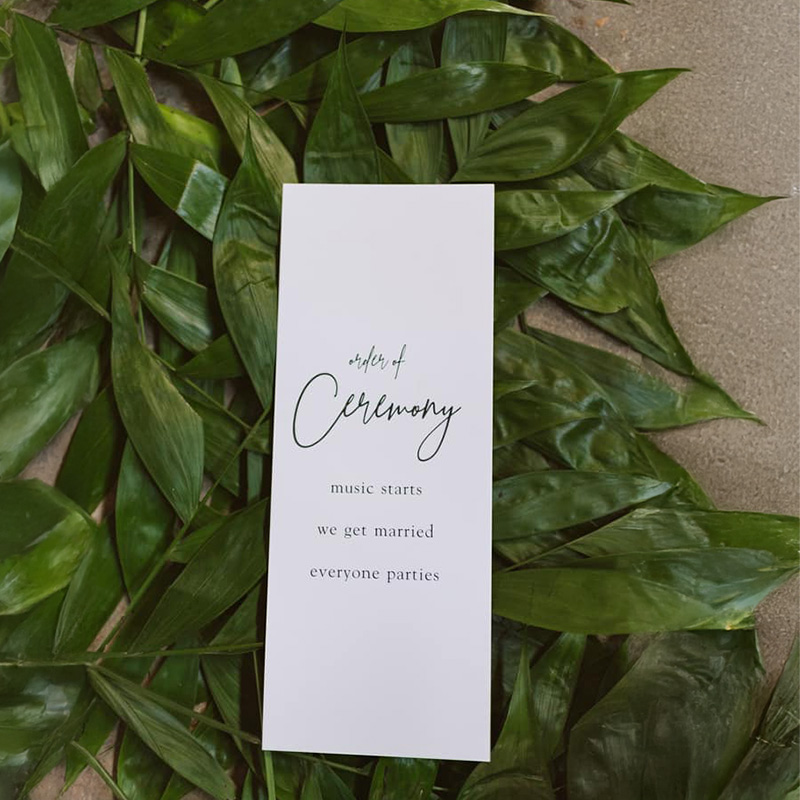 Henna & Gavin Wedding Program