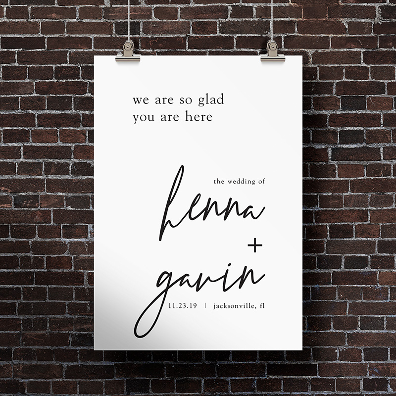 Henna & Gavin Wedding Reception Welcome Signage