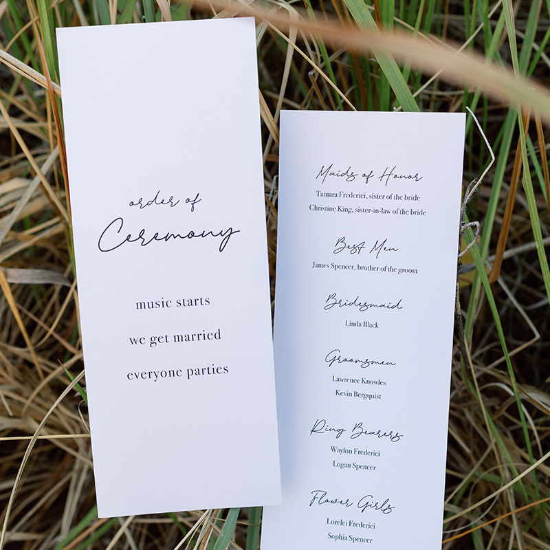 Janeen & Ben Wedding Program
