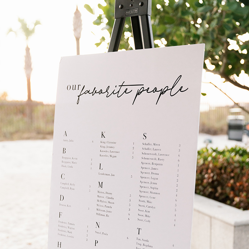 Janeen Ben Wedding Seating Chart