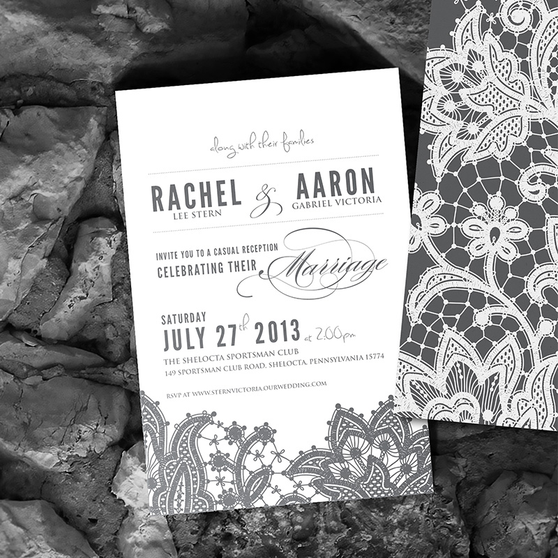 Rachel & Aaron Wedding Invitation design by Jenna spencer