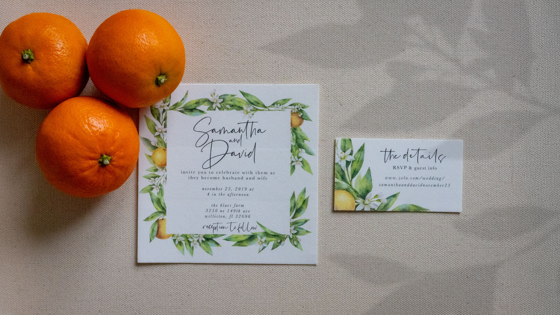 Samantha & David Wedding Invitation Design by Jenna Spencer