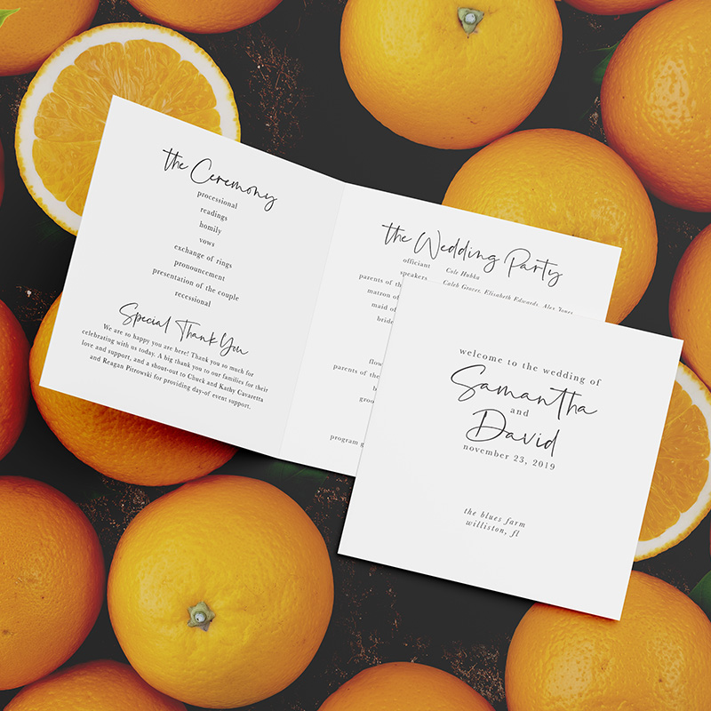 Samantha & David Wedding Program Design by Jenna Spencer