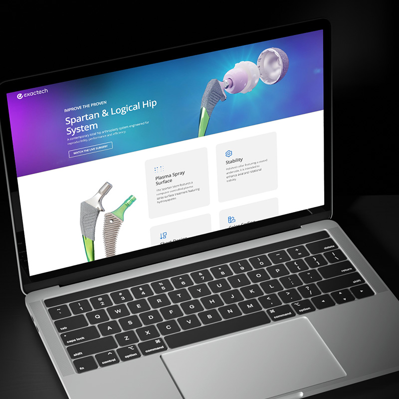 Exactech Hip Spartan Campaign Webpage by Jenna Spencer