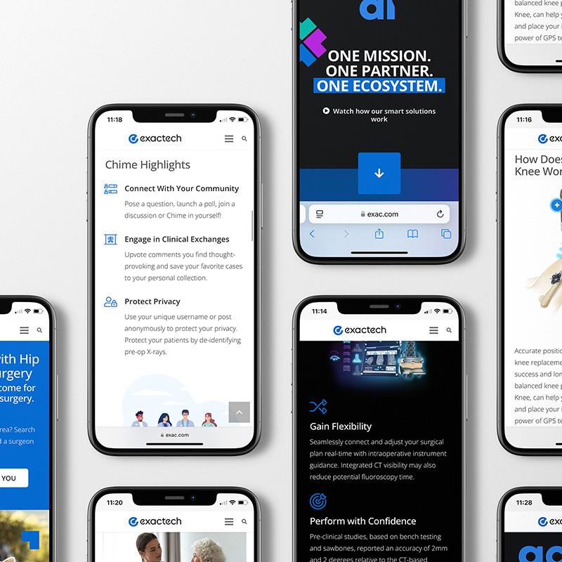 Exactech webpages mobile by Jenna Spencer