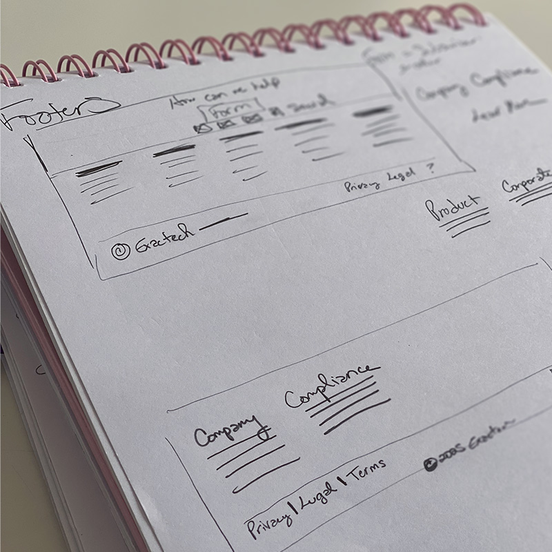 Exactech Webpage sketches by Jenna Spencer