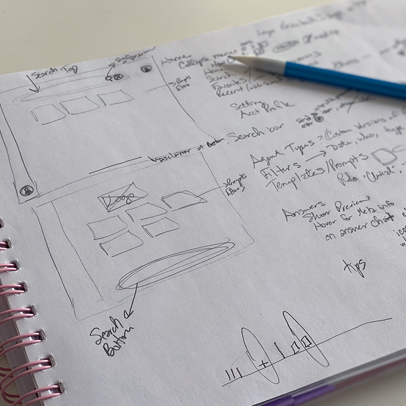 Exactech Webpage sketches by Jenna Spencer