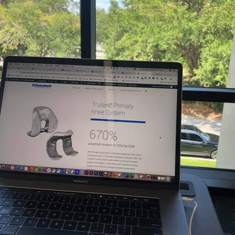 Exactech Website pages by Jenna Spencer